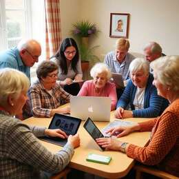 Care home residents participating in a community project